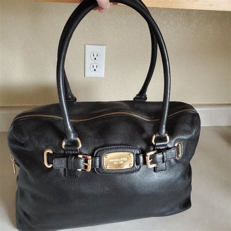 michael kors hamilton weekender black|Michael Kors Hamilton Weekender Black Leather Tote Bag Purse .